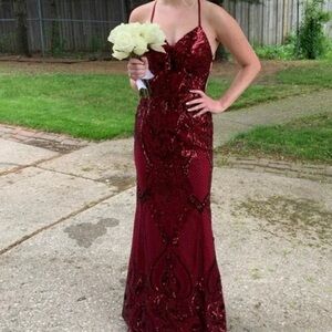 NWT Morillee By Madeline Gardener Sangria Elegant Prom Dress Size 24 Style 47206